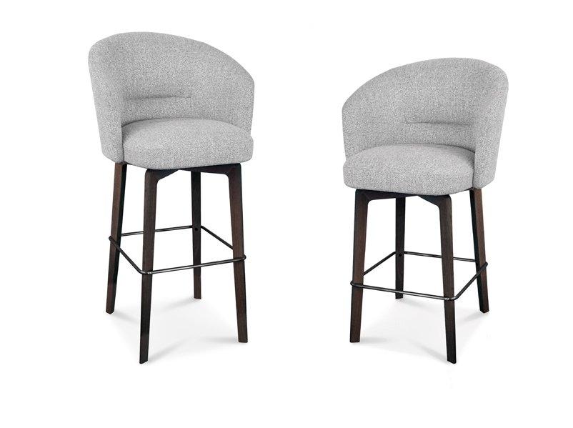 AMÉLIE High fabric stool with armrests