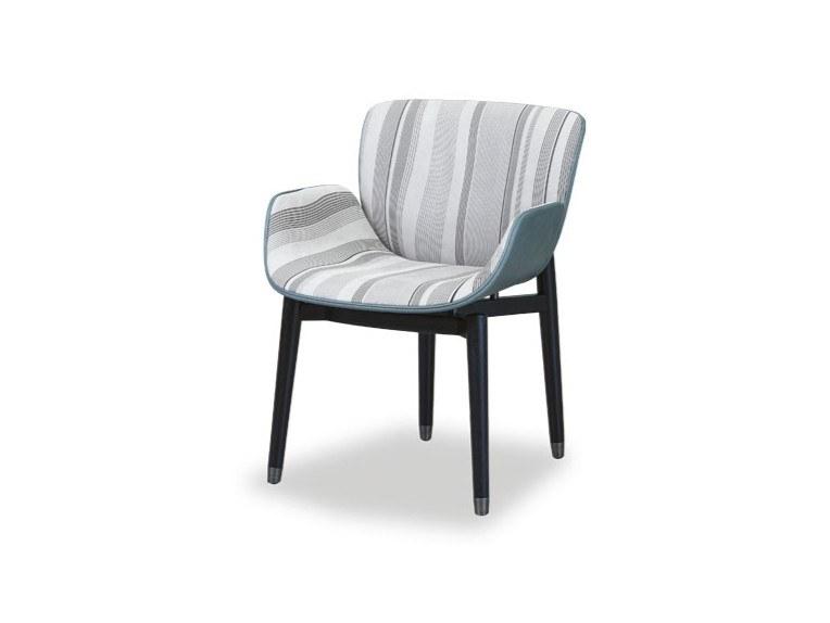 JORGEN Upholstered nabuk chair with armrests