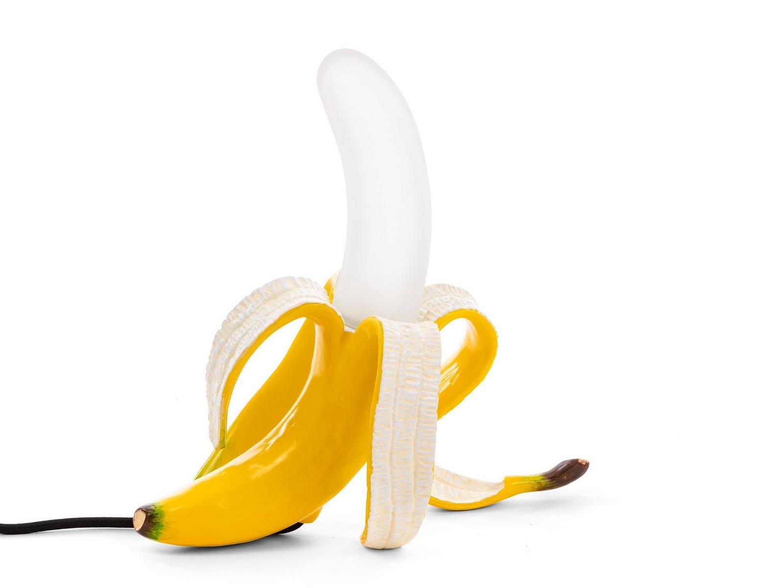 BANANA LAMP YELLOW LOUIE LED resin and glass table lamp