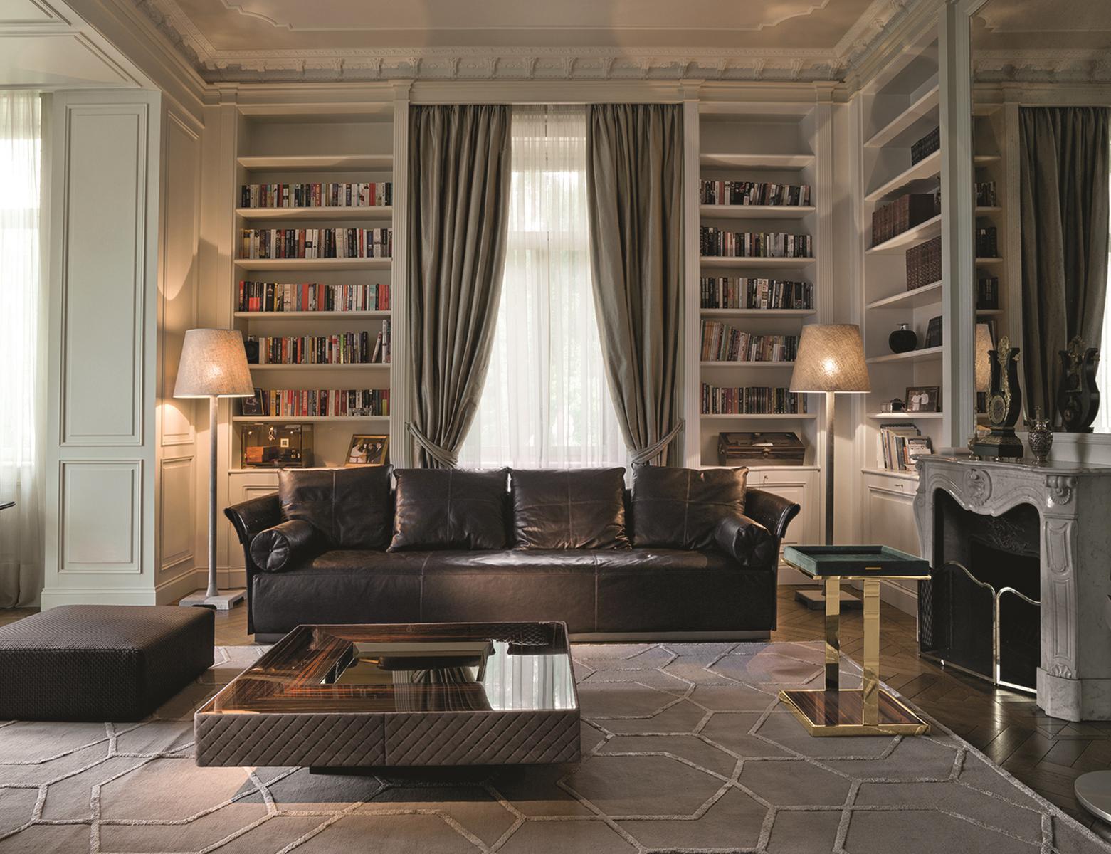 LOUIS Square leather coffee table
