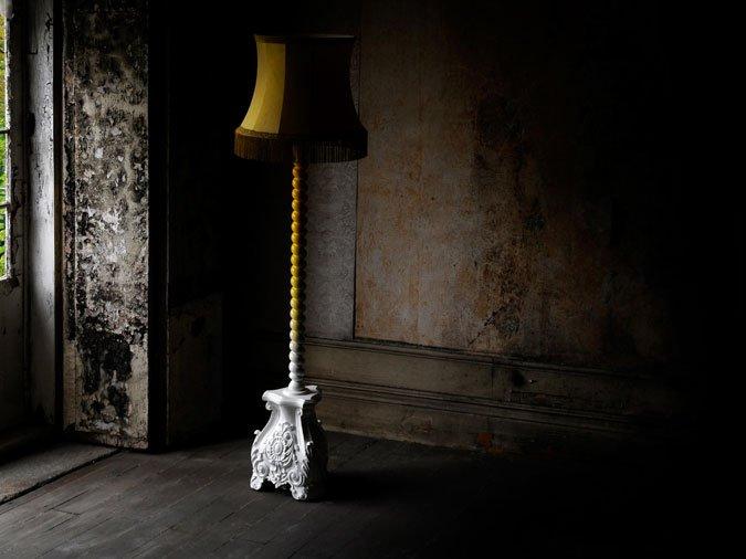 SKYSCRAPER Handmade mahogany floor lamp