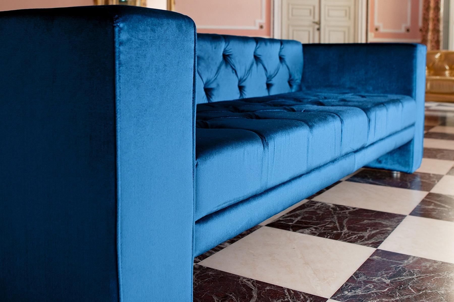 TUBBY Tufted 4 seater fabric sofa