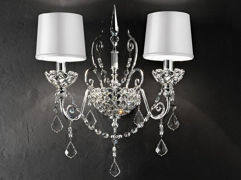 IMPERIAL A2 Incandescent metal wall lamp with crystals