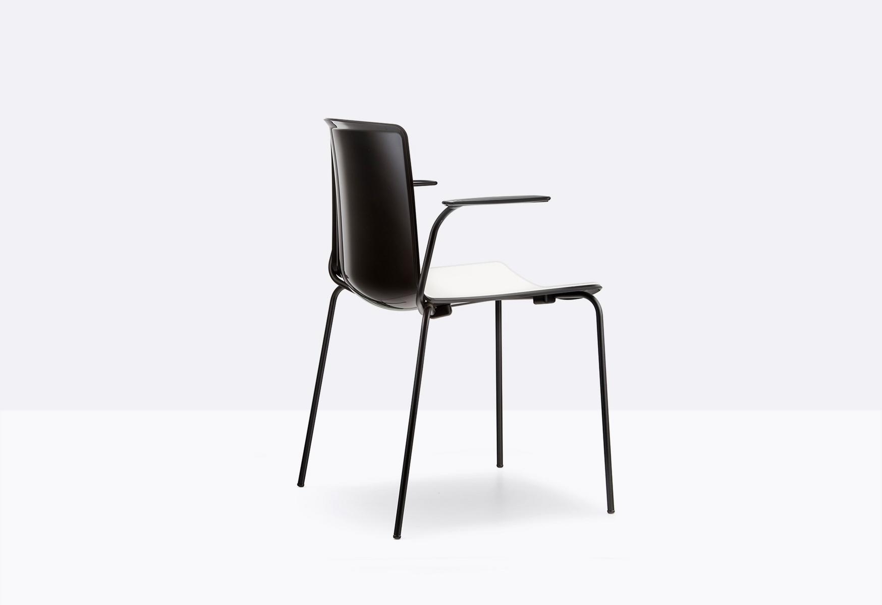 TWEET 895 Stackable plastic restaurant chair with armrests