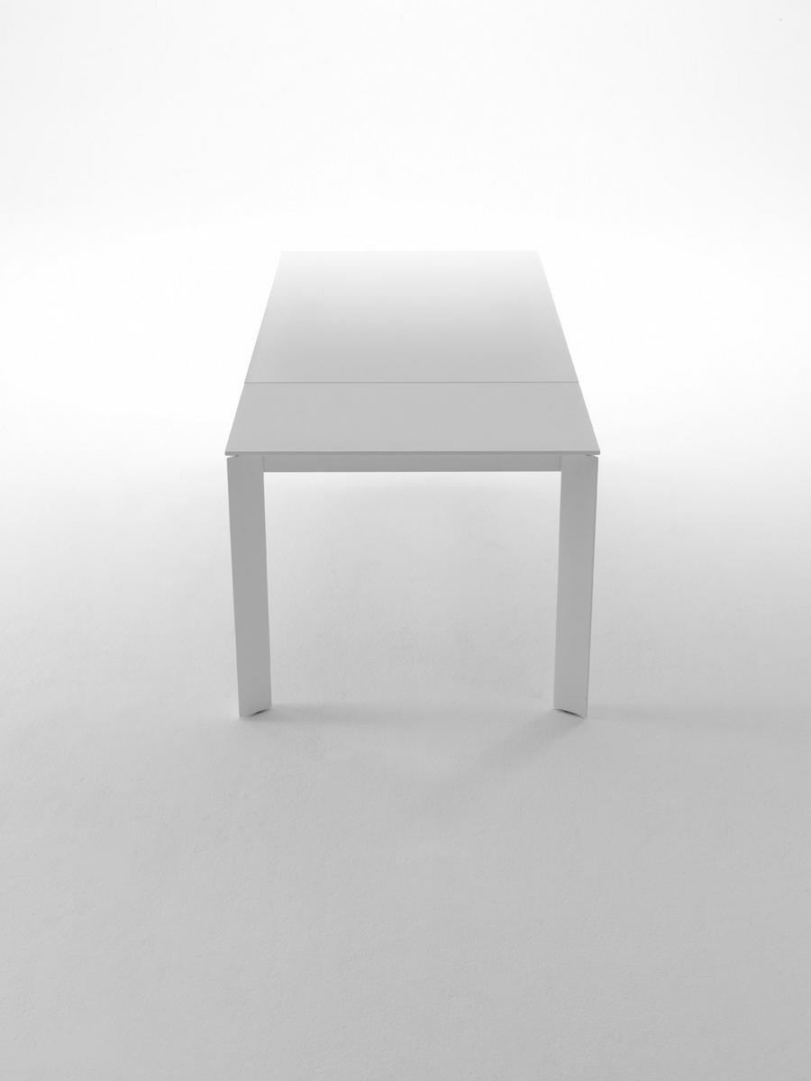 GHEDI Extending rectangular glass and steel table