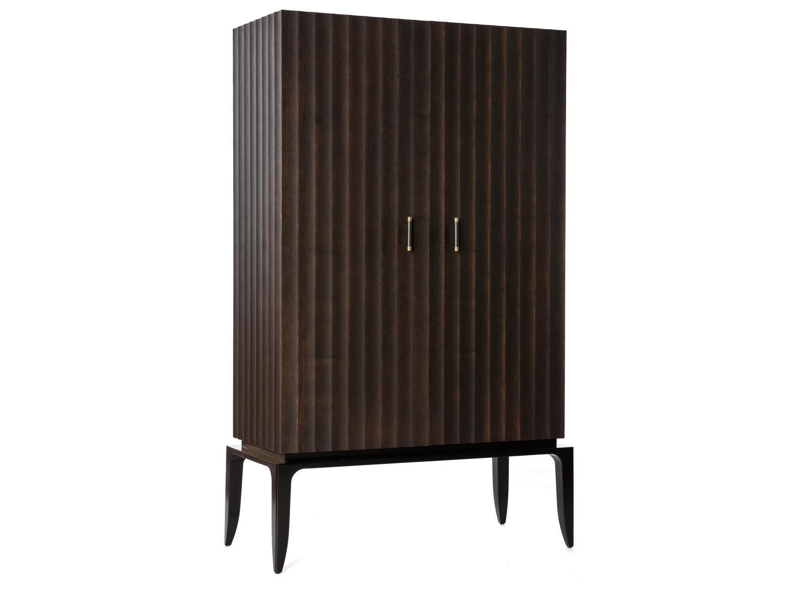 AURIGA Wooden bar cabinet with integrated lighting