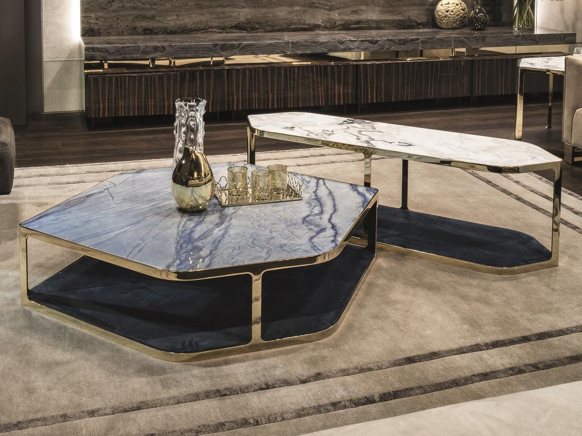 TILES Octagonal glass coffee table