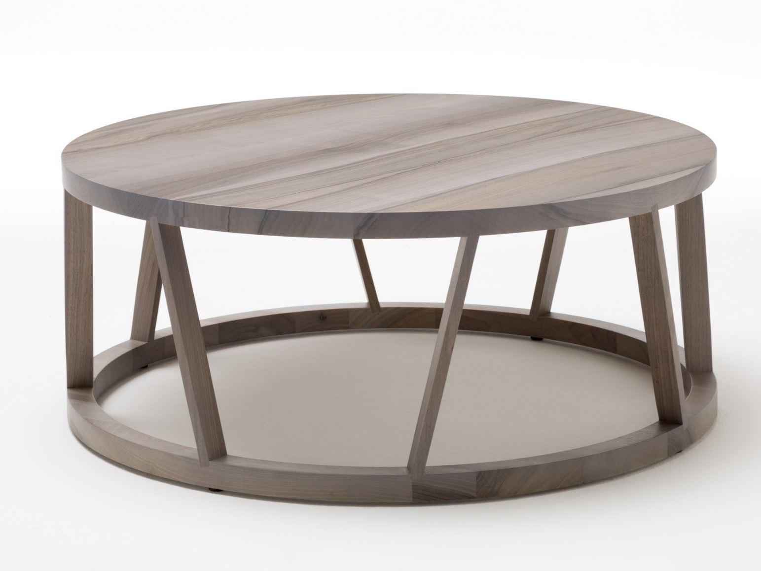 920 Round wooden coffee table for living room