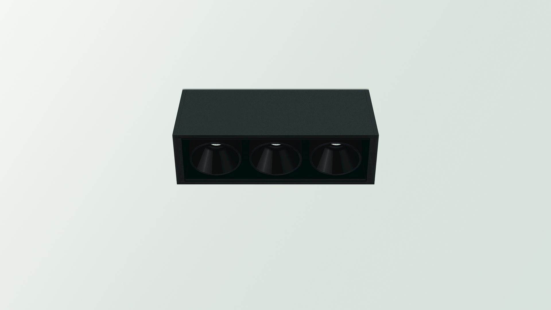 BLACK FOSTER SURFACE 3 LED multiple aluminium spotlight