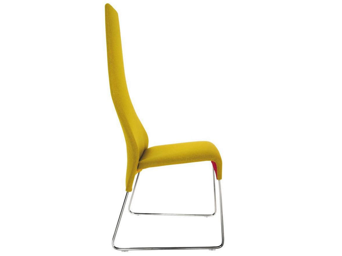 LAZY '05 Sled base high-back fabric chair