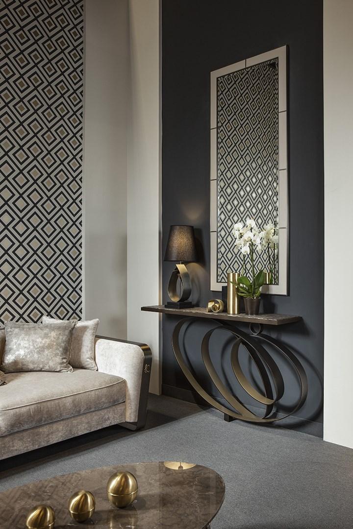 AMELIA Rectangular leather mirror