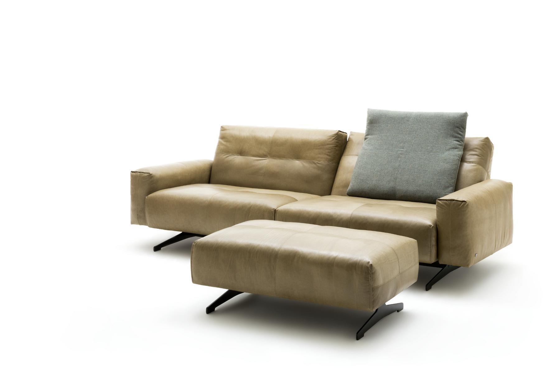 50 Sled base tufted leather sofa