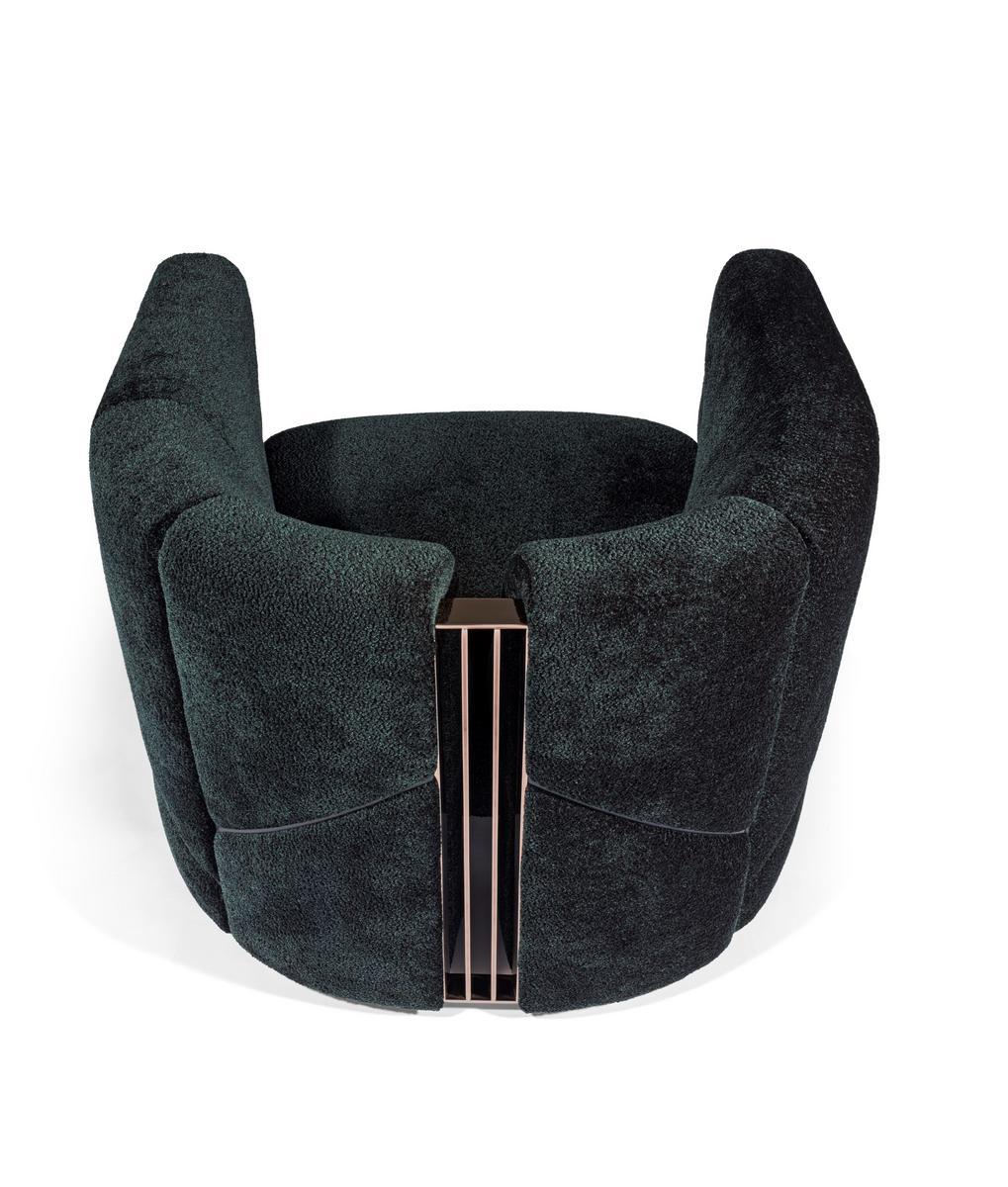 PETRA Upholstered fabric armchair with armrests