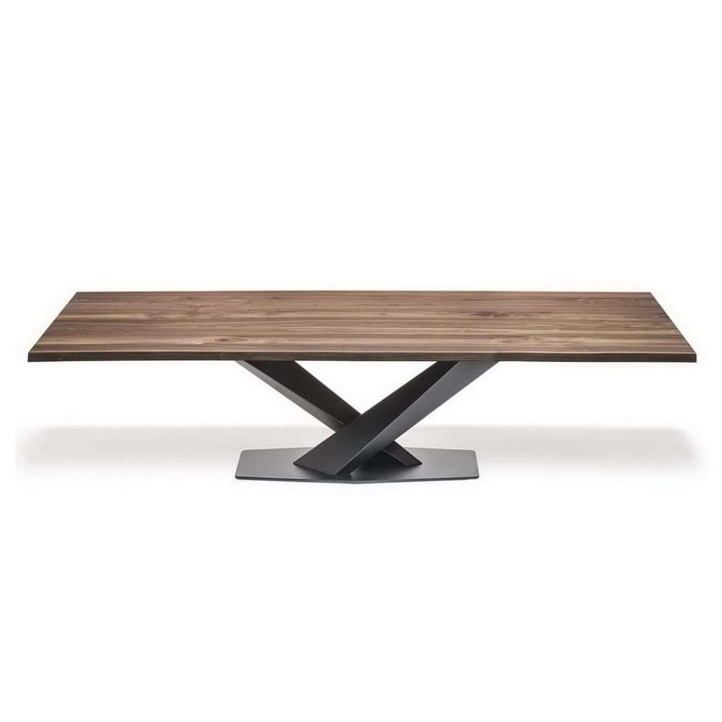 STRATOS WOOD Rectangular metal table