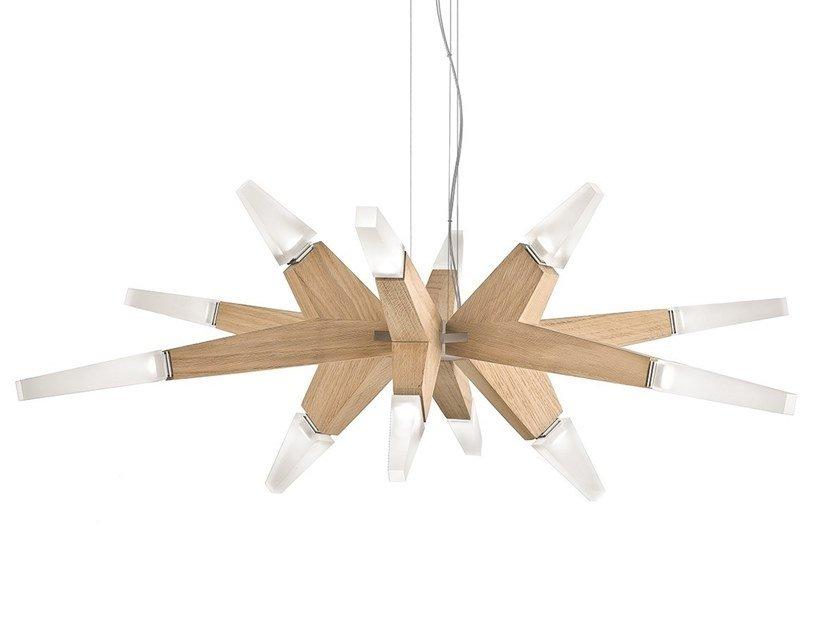 FLASHWOOD S12 90 LED oak chandelier