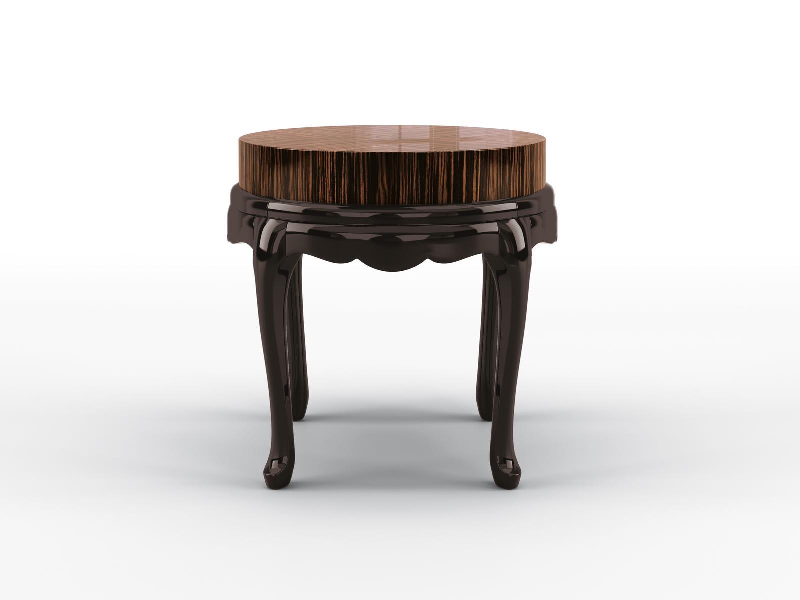 FLY Round ebony coffee table for living room