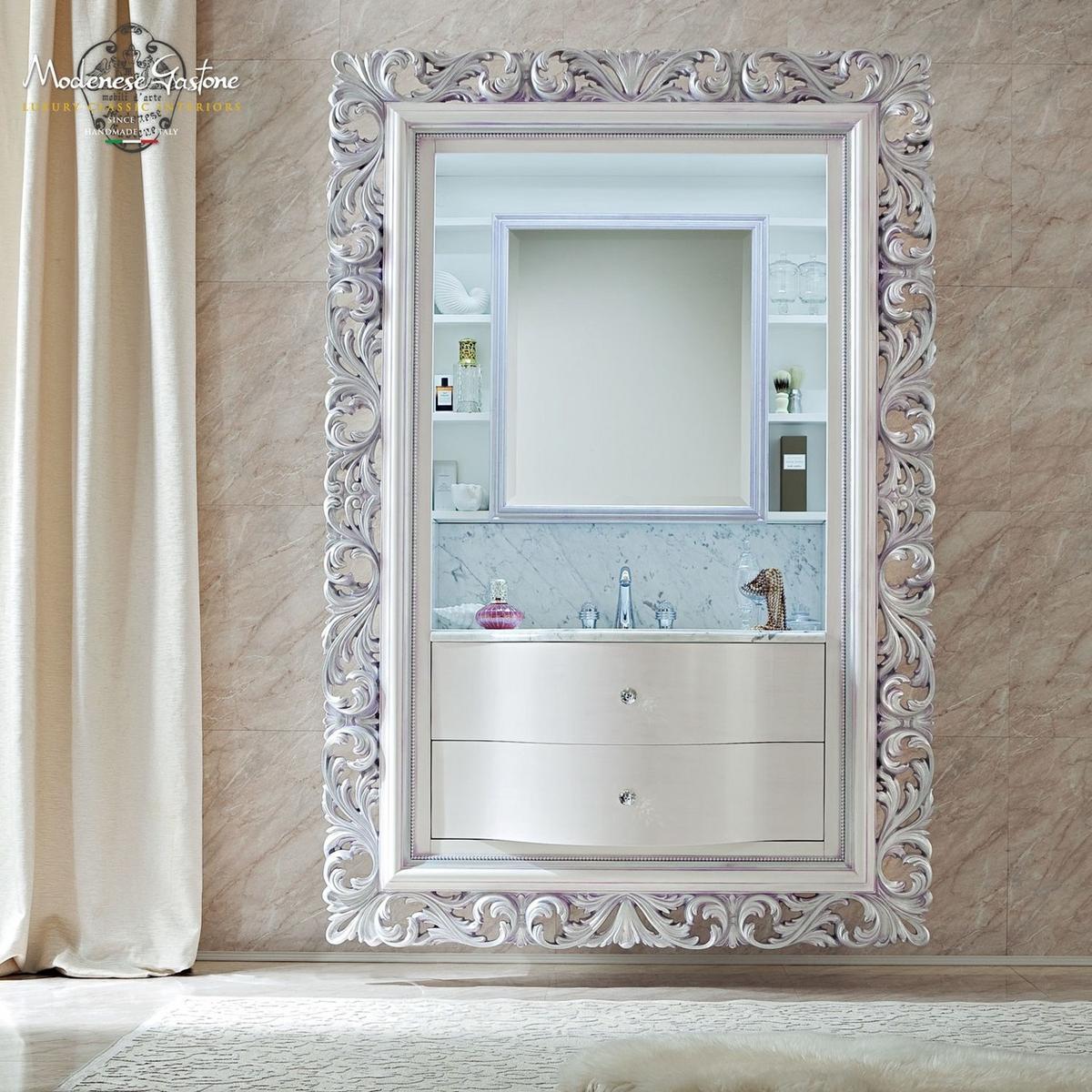 13698 Wall-mounted vanity unit with drawers with mirror