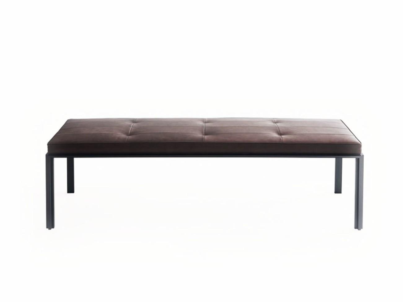 ANTON Tufted upholstered leather bench