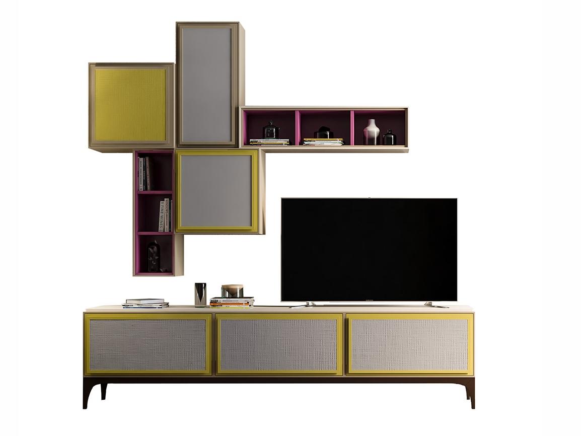 PR.864.3 Sectional wooden TV wall system