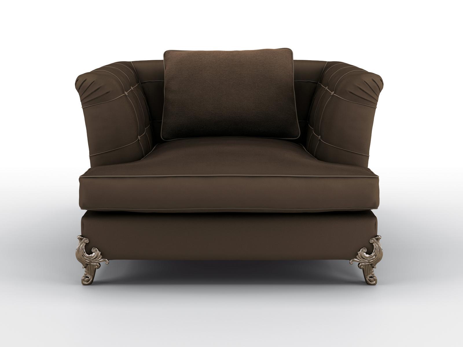 KING Velvet armchair with armrests