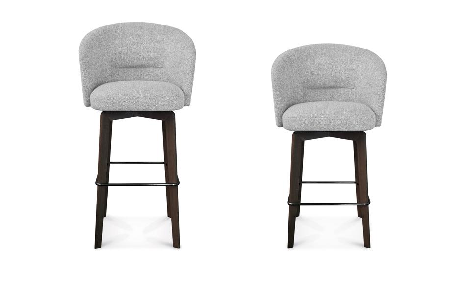 AMÉLIE High fabric stool with armrests