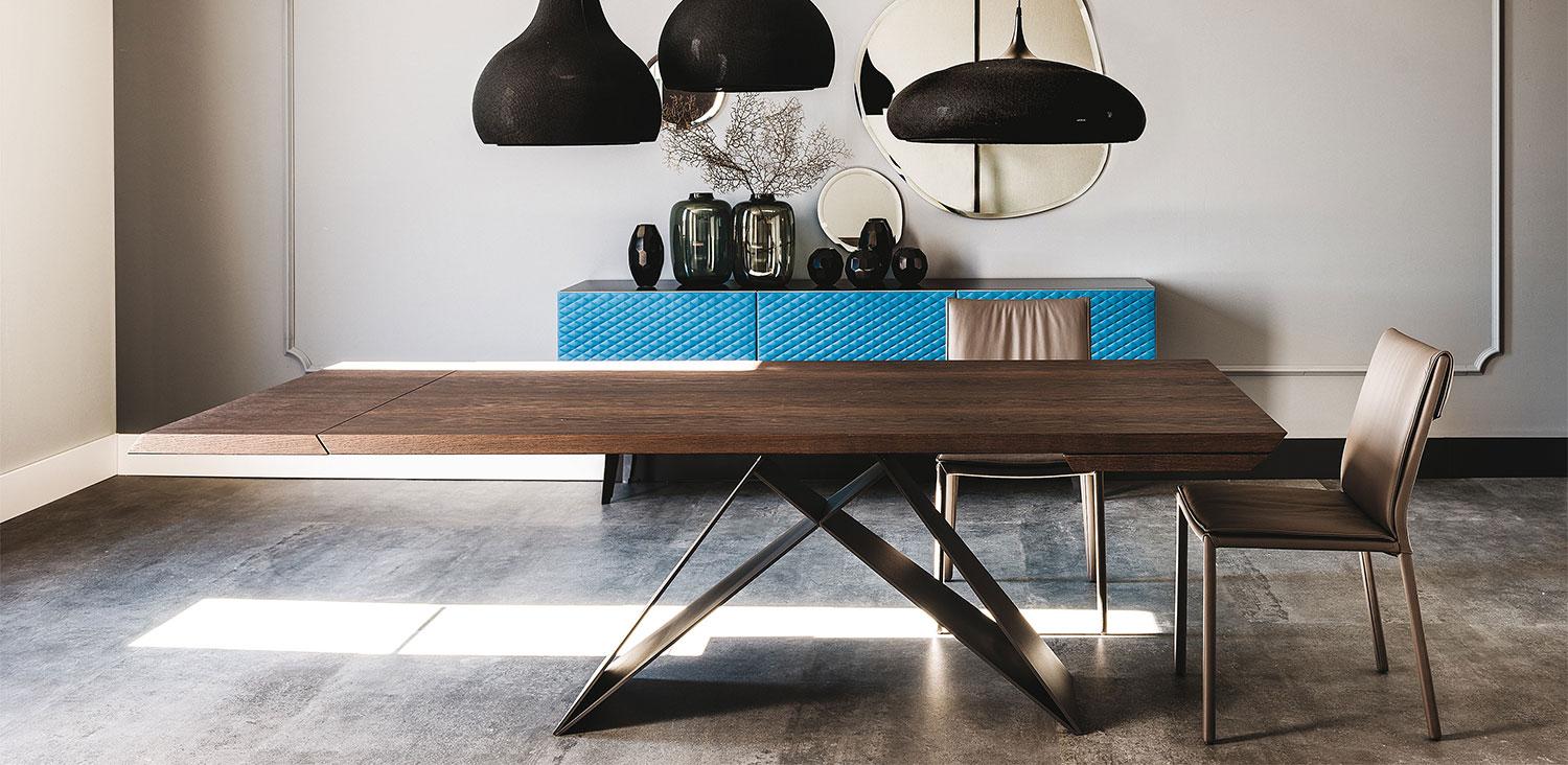 PREMIER WOOD DRIVE Rectangular veneer table