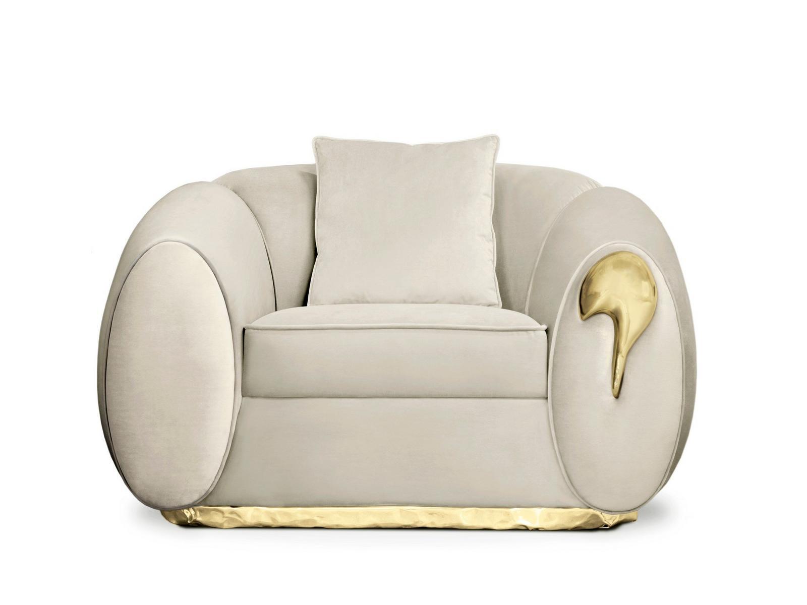 SOLEIL Fabric armchair with armrests