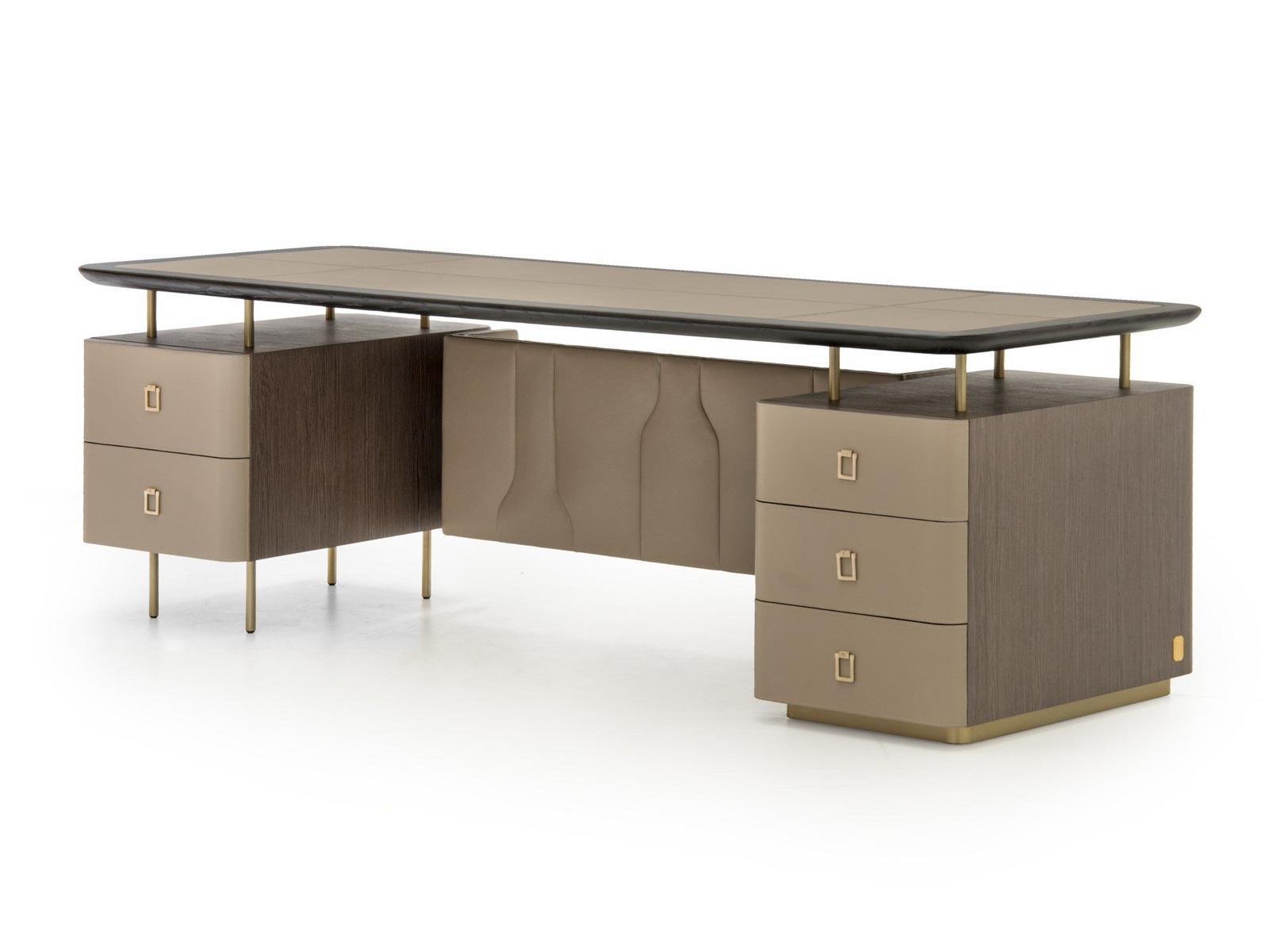 PANAMERA Deerskin executive desk with drawers