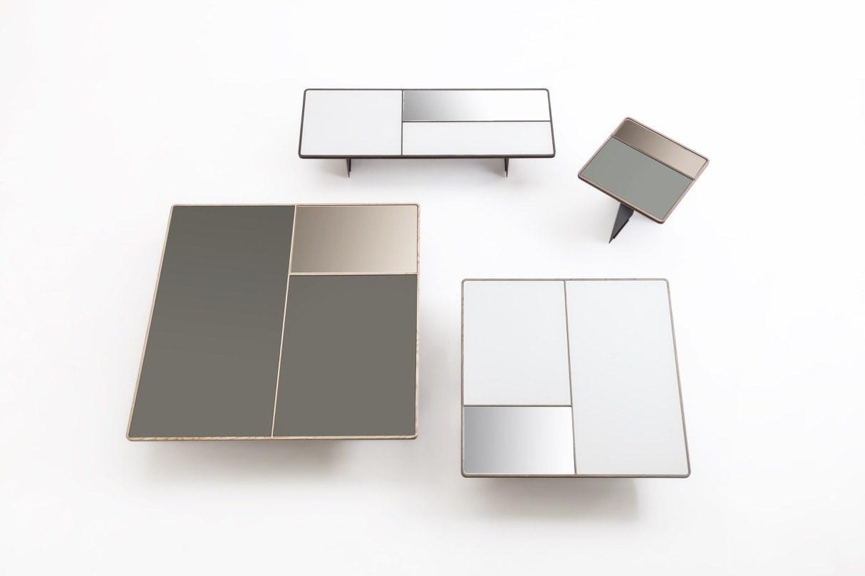 MIES Square wood and glass coffee table