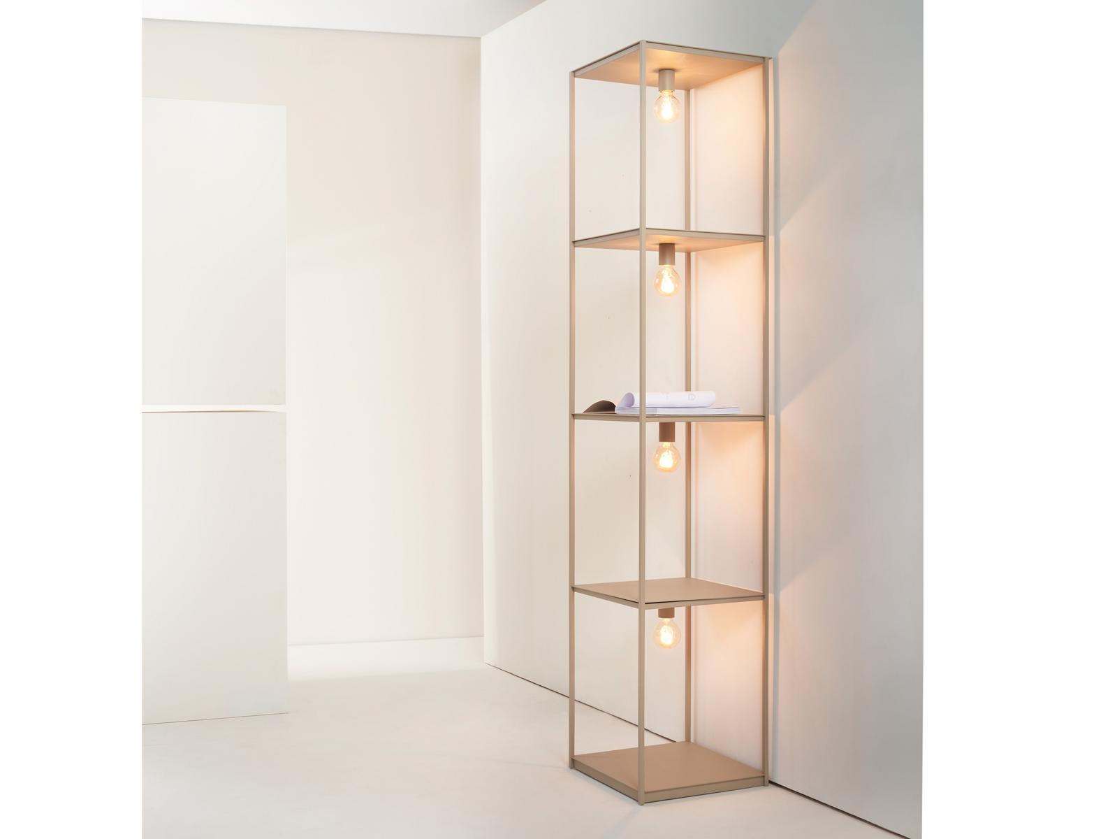 BOX Iron bookcase with built-in lights