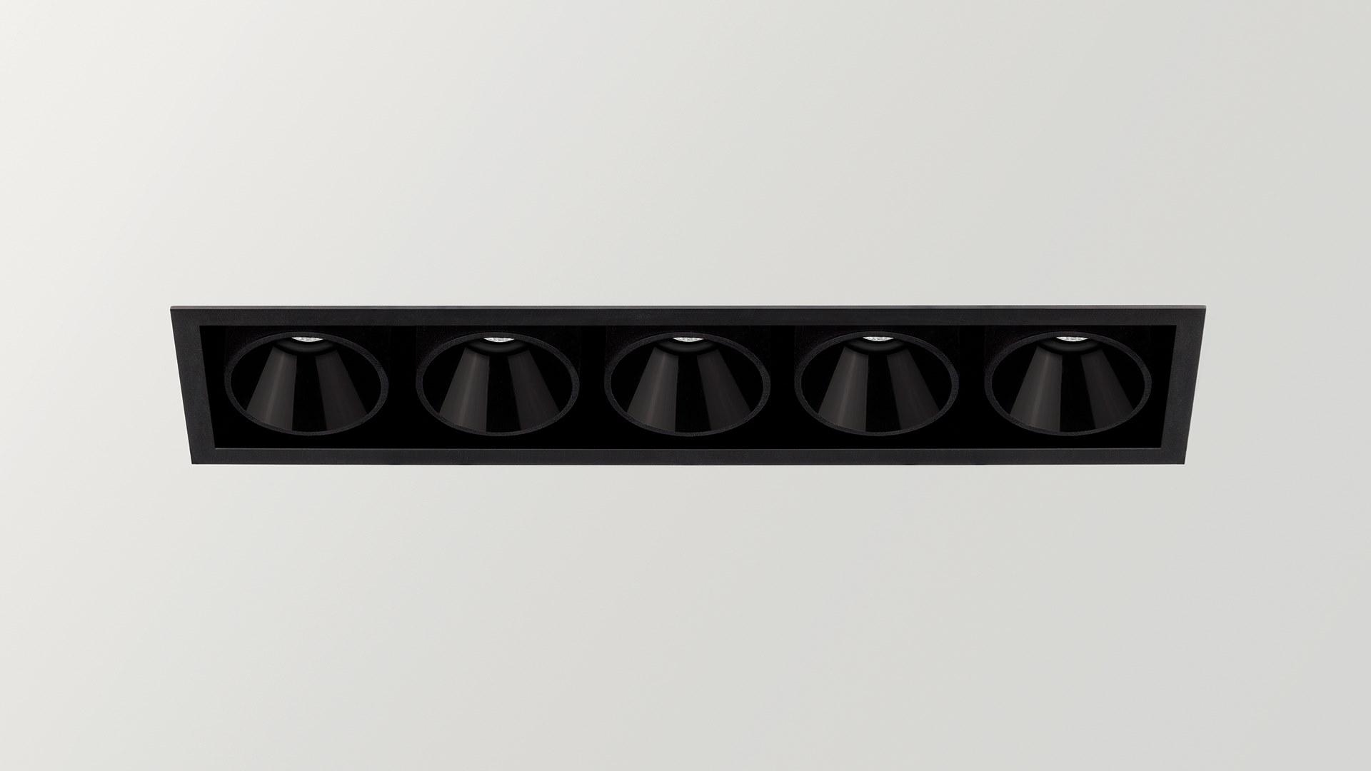 BLACK FOSTER RECESSED 5 LED recessed multiple aluminium spotlight