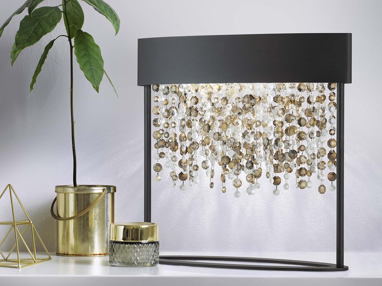 OLÁ TL2 LED painted metal table lamp with crystals OLÁ TL2 LED painted metal table lamp with crystals