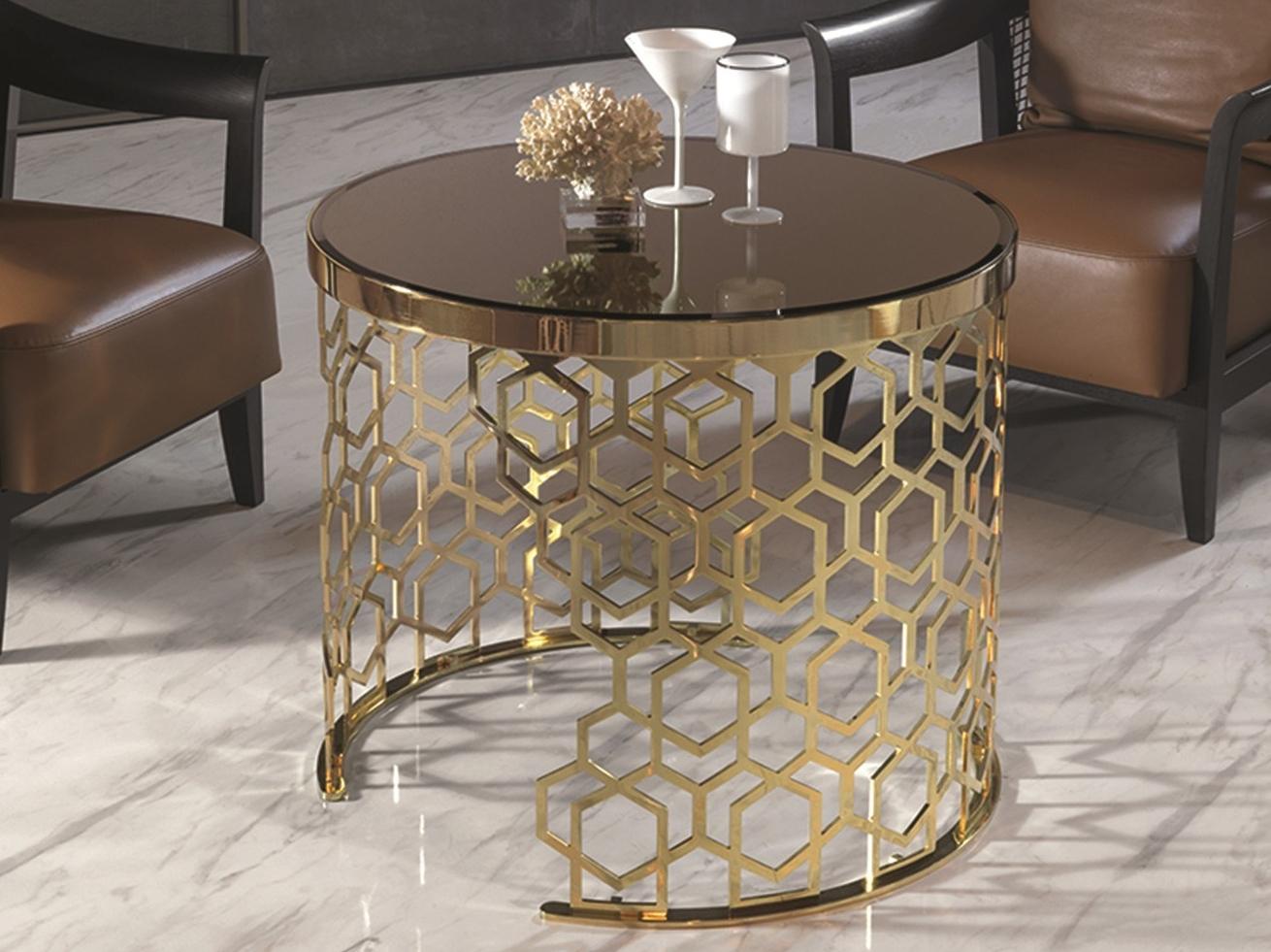 MANFRED Round glass coffee table