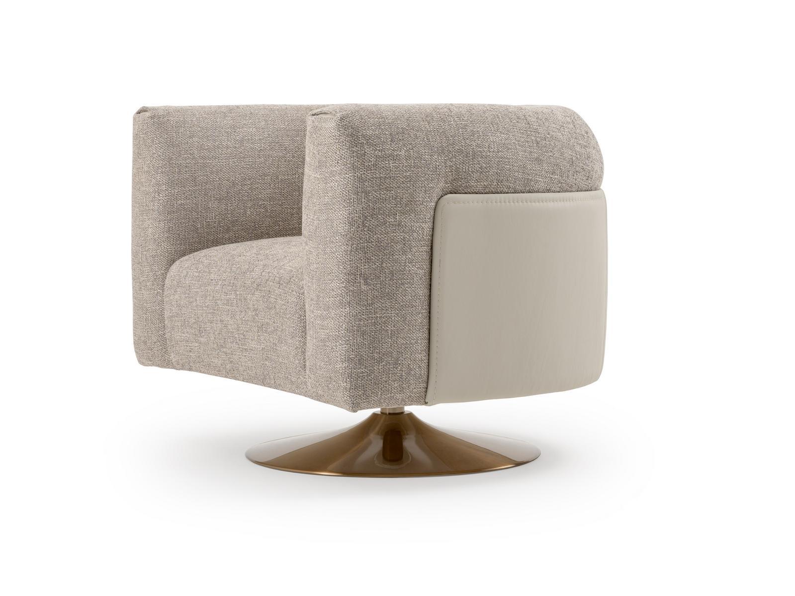 SOUL Swivel fabric armchair with armrests