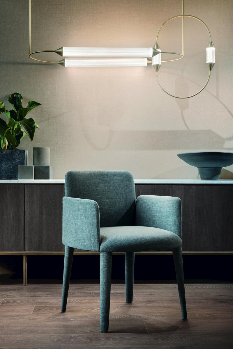BABI Upholstered fabric chair with armrests