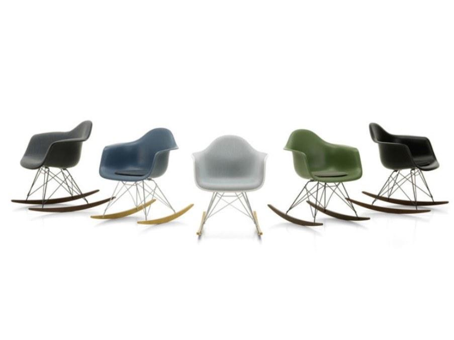 RAR Rocking upholstered fabric chair with armrests