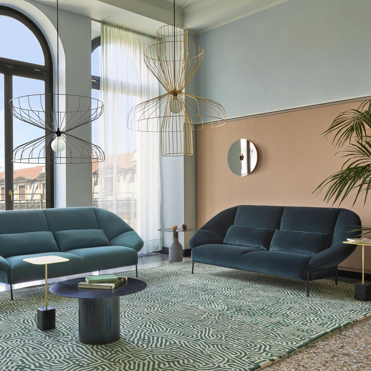 ÉCUME Patterned handmade rectangular wool rug