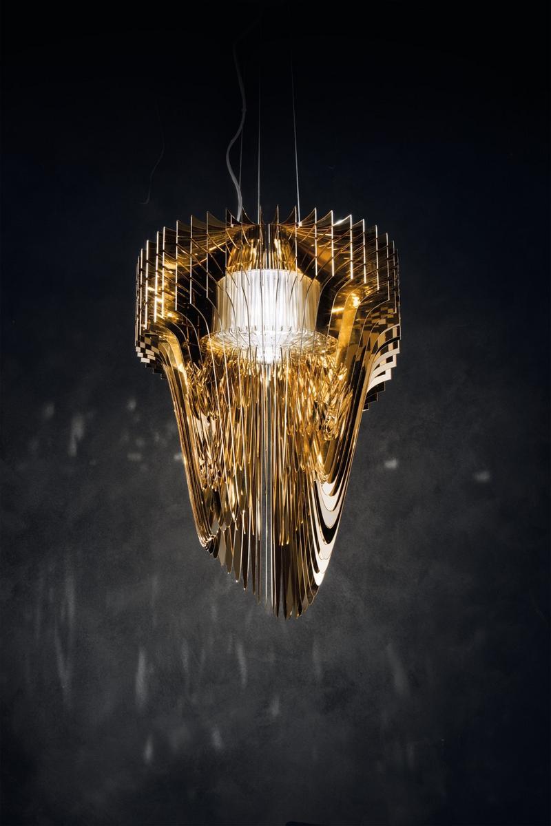 ARIA GOLD LED Lentiflex® and Cristalflex® pendant lamp