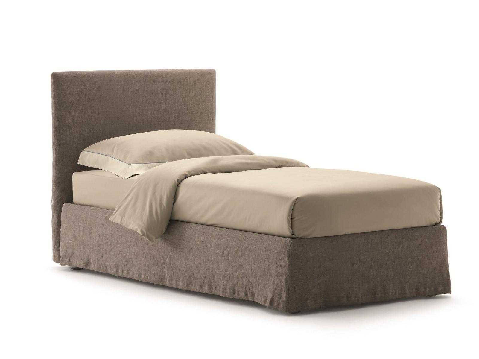 NOTTURNO SHABBY CHIC Fabric single bed with upholstered headboard
