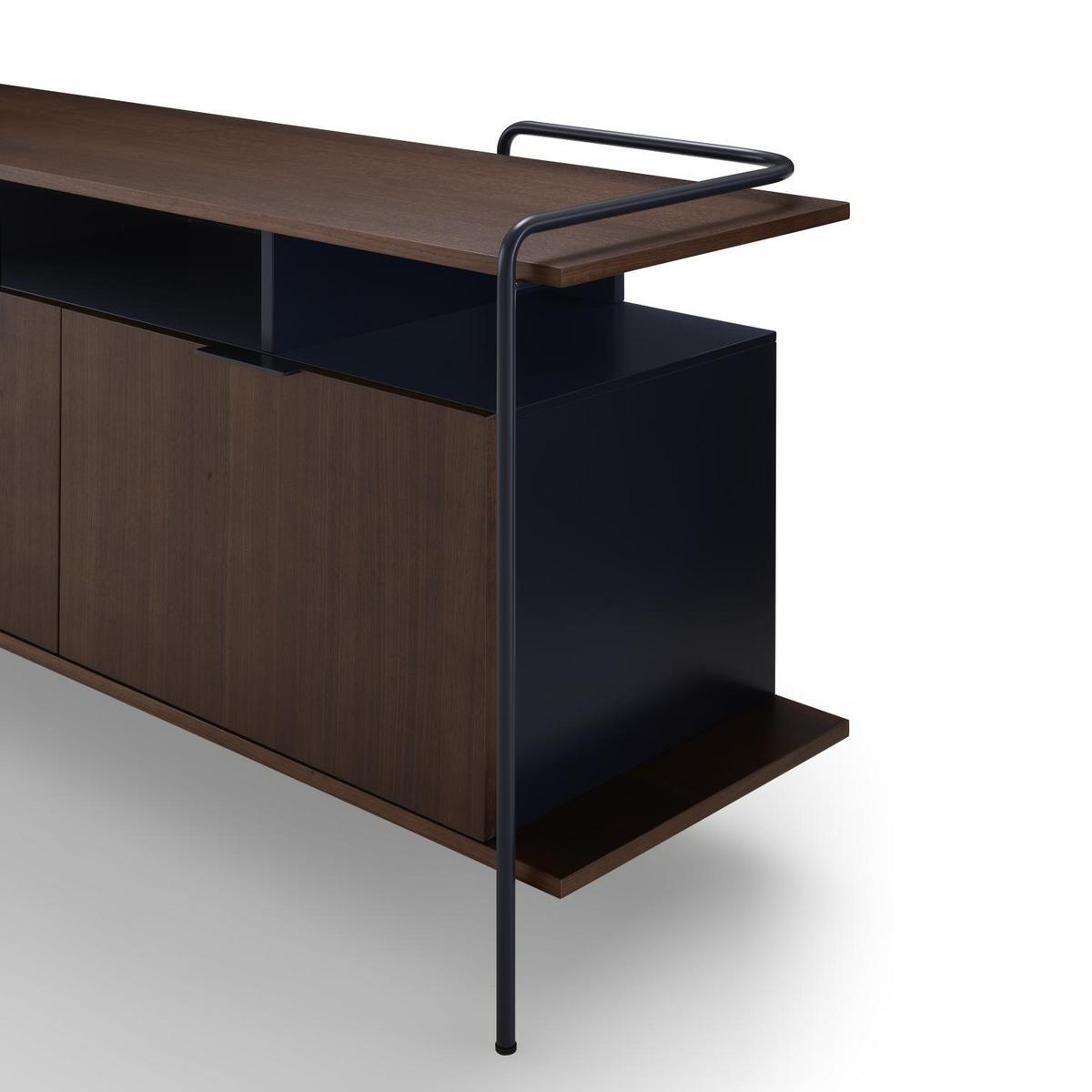 ALANDO Walnut sideboard with flap doors