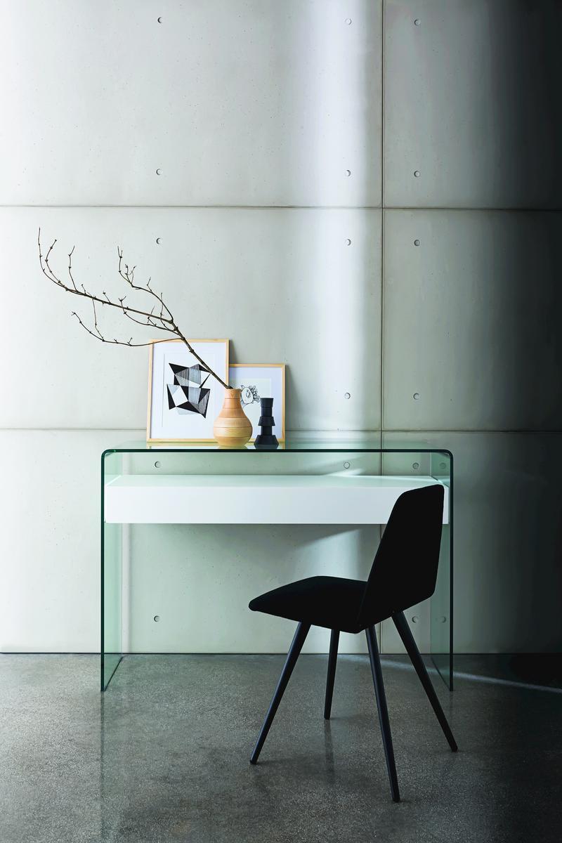 BRIDGE Rectangular glass console table with drawers BRIDGE Rectangular glass console table with drawers