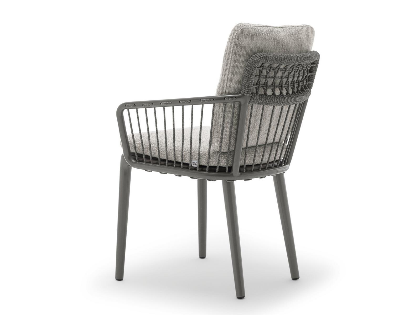 232 YOKO Upholstered aluminium garden chair with armrests