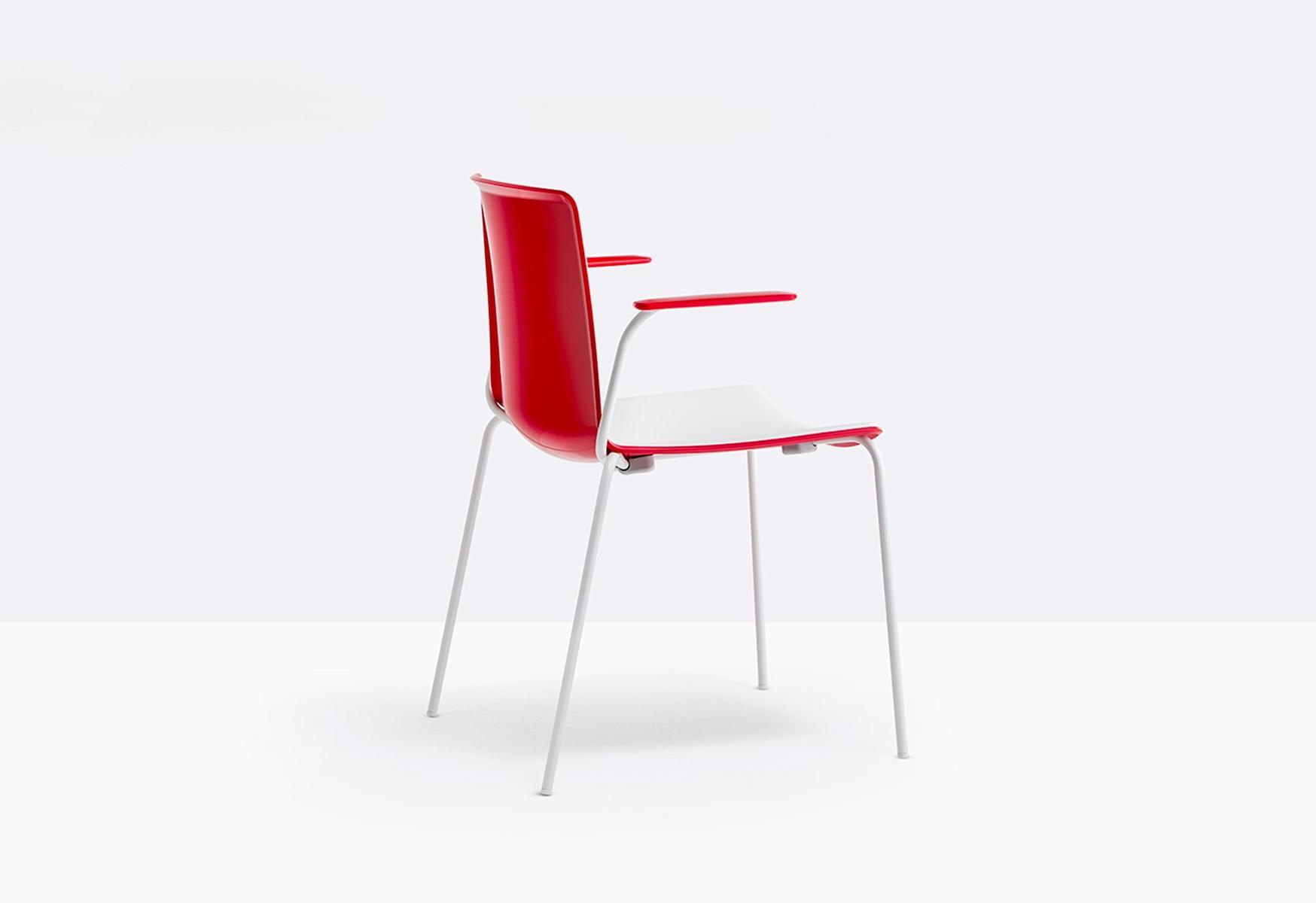 TWEET 895 Stackable plastic restaurant chair with armrests