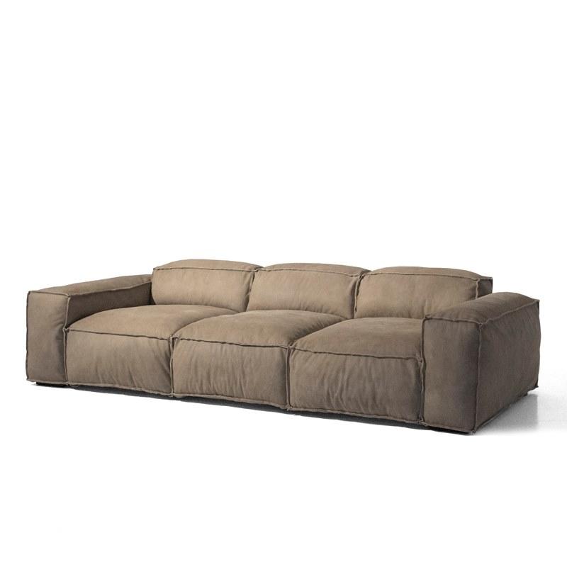 PLACIDO DAY-BED Sectional 3 seater leather sofa