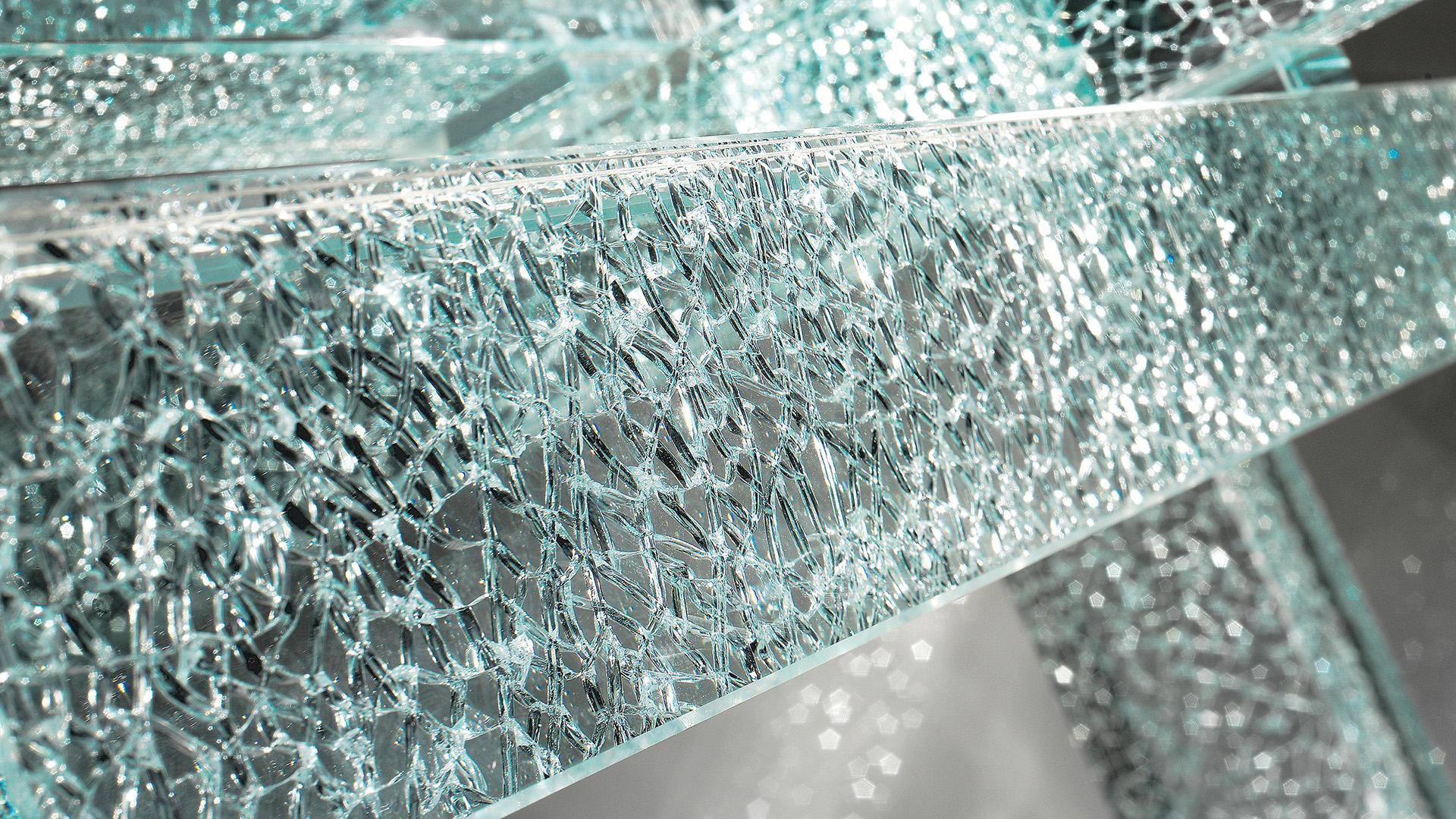 TRANSEO CRAQUELÈ Round glass dining table
