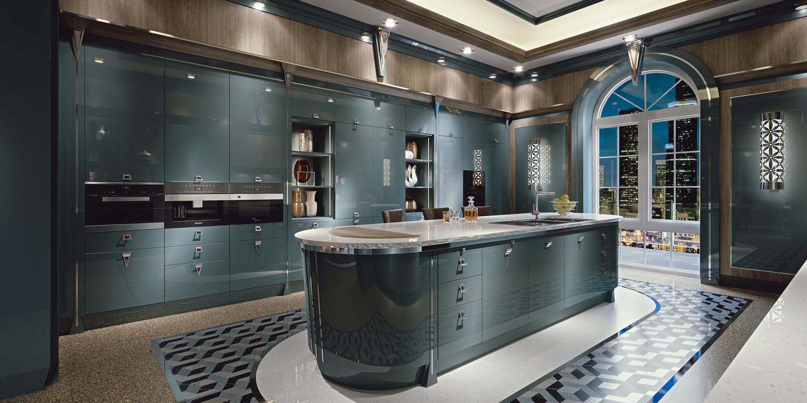 Lacquered kitchen with handles Brummel Opera 30