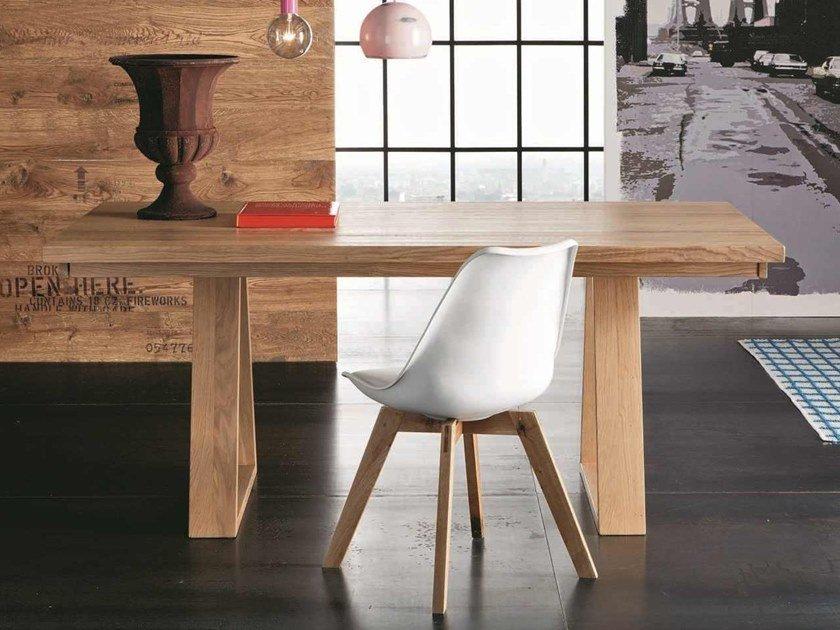 PARIGI + MEKANO Extending rectangular oak table