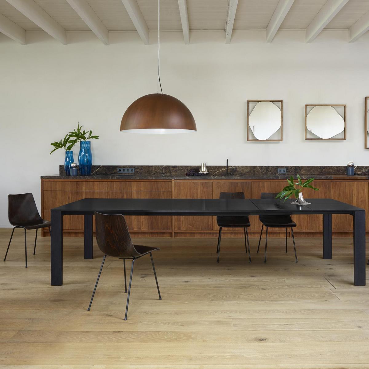 NAÏA Extending rectangular wooden dining table