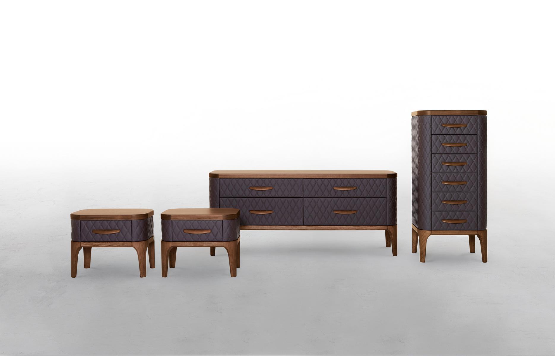 TIFFANY NIGHT Leather sideboard with drawers