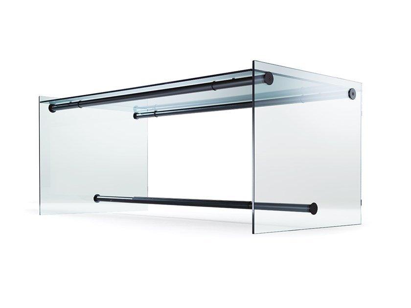 1015 Contemporary style rectangular glass writing desk